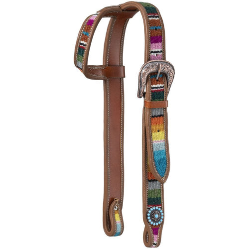 Silver Royal Woven Serape Belt One-Ear Headstall