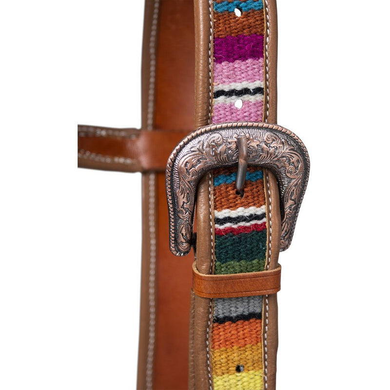 Load image into Gallery viewer, Silver Royal Woven Serape Belt One-Ear Headstall
