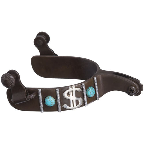 Tough1®  Antique Turquoise Stone & Dollar Sign Spurs